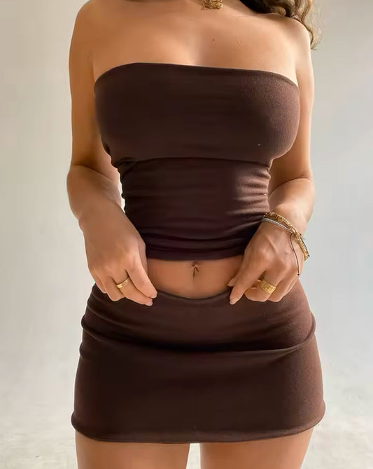 2 Piece Skirt & Shirt🤎🖤